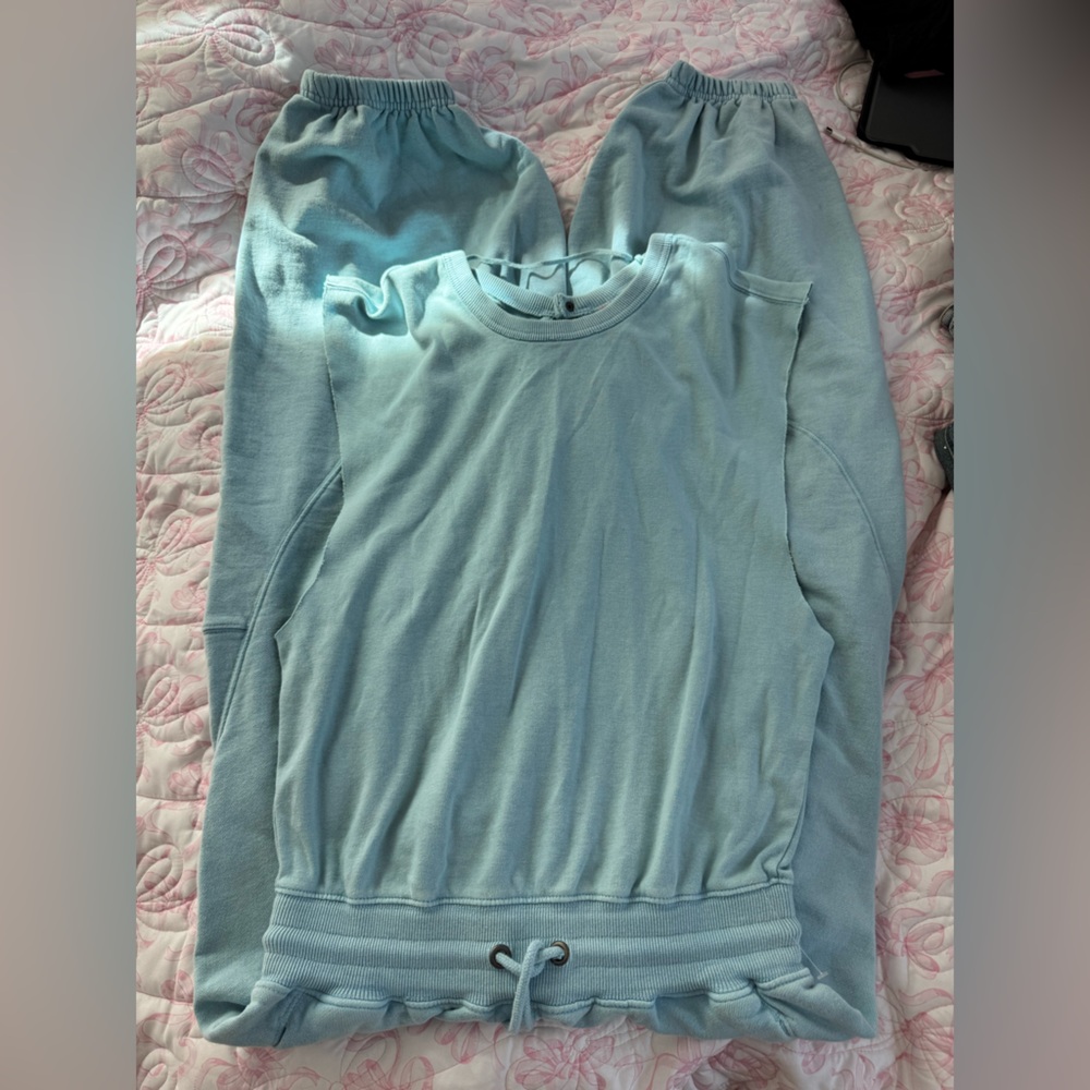 Free people throw and go onesie in blue